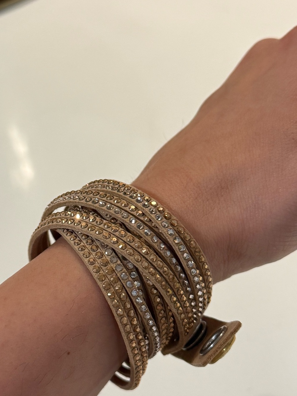 Swarovski Gold Crystal Multi-Row Wrap Bracelet